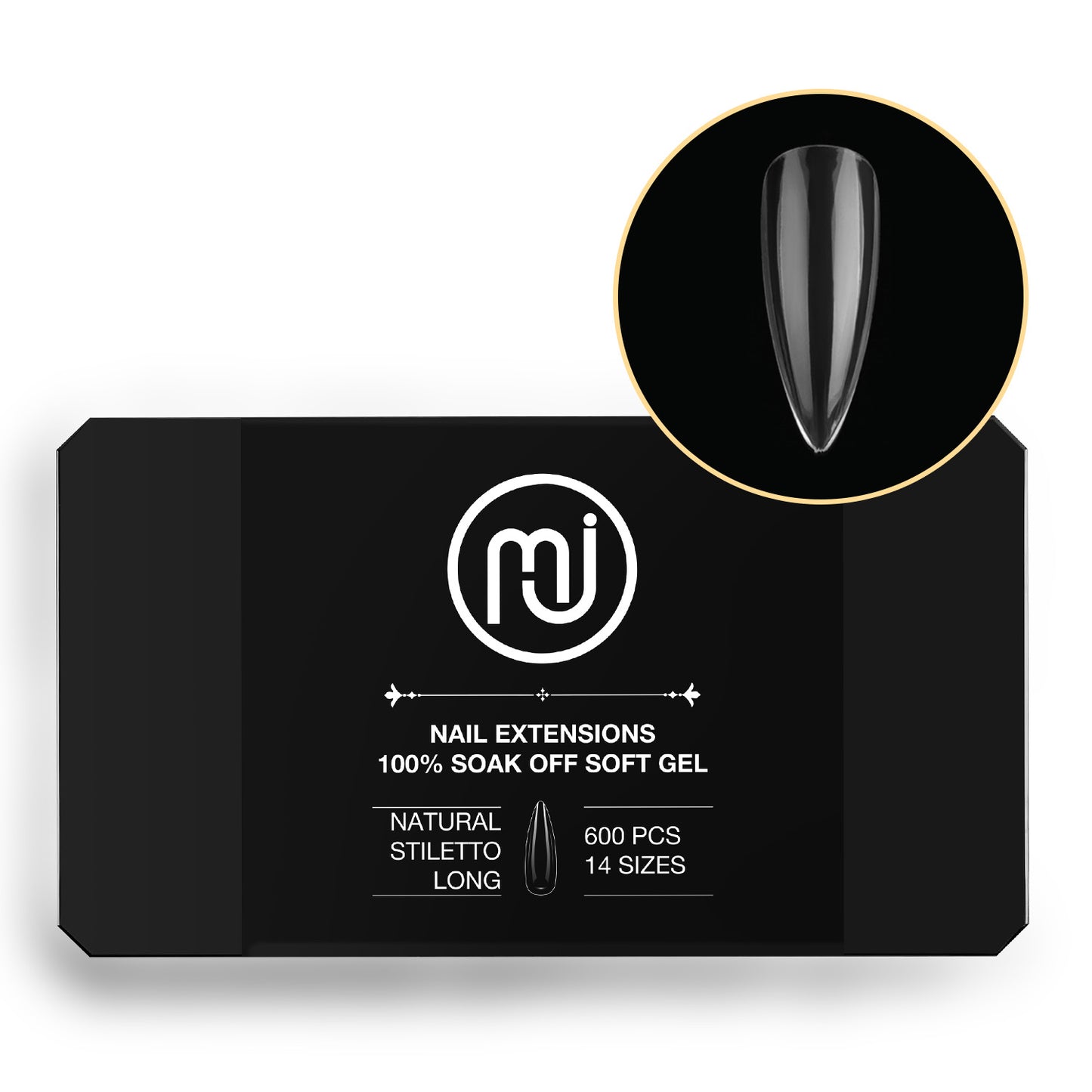 Gel X-tension Natural Stiletto Tips (600pcs/Box)