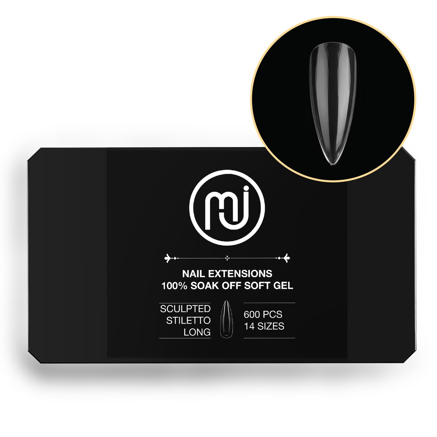 Gel X-tension Sculpted Stiletto Tips (600pcs/Box)