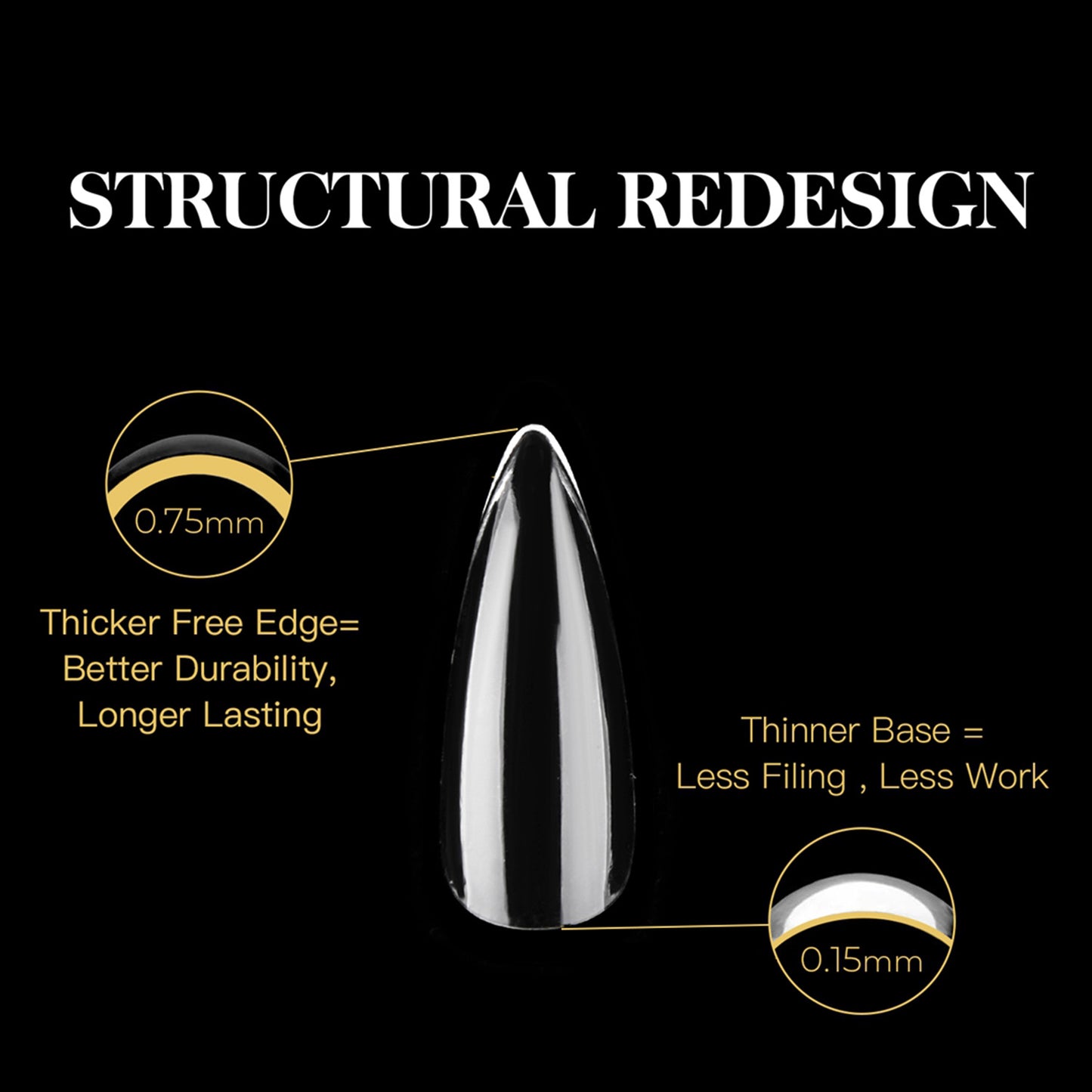 Gel X-tension Sculpted Stiletto Tips (600pcs/Box)
