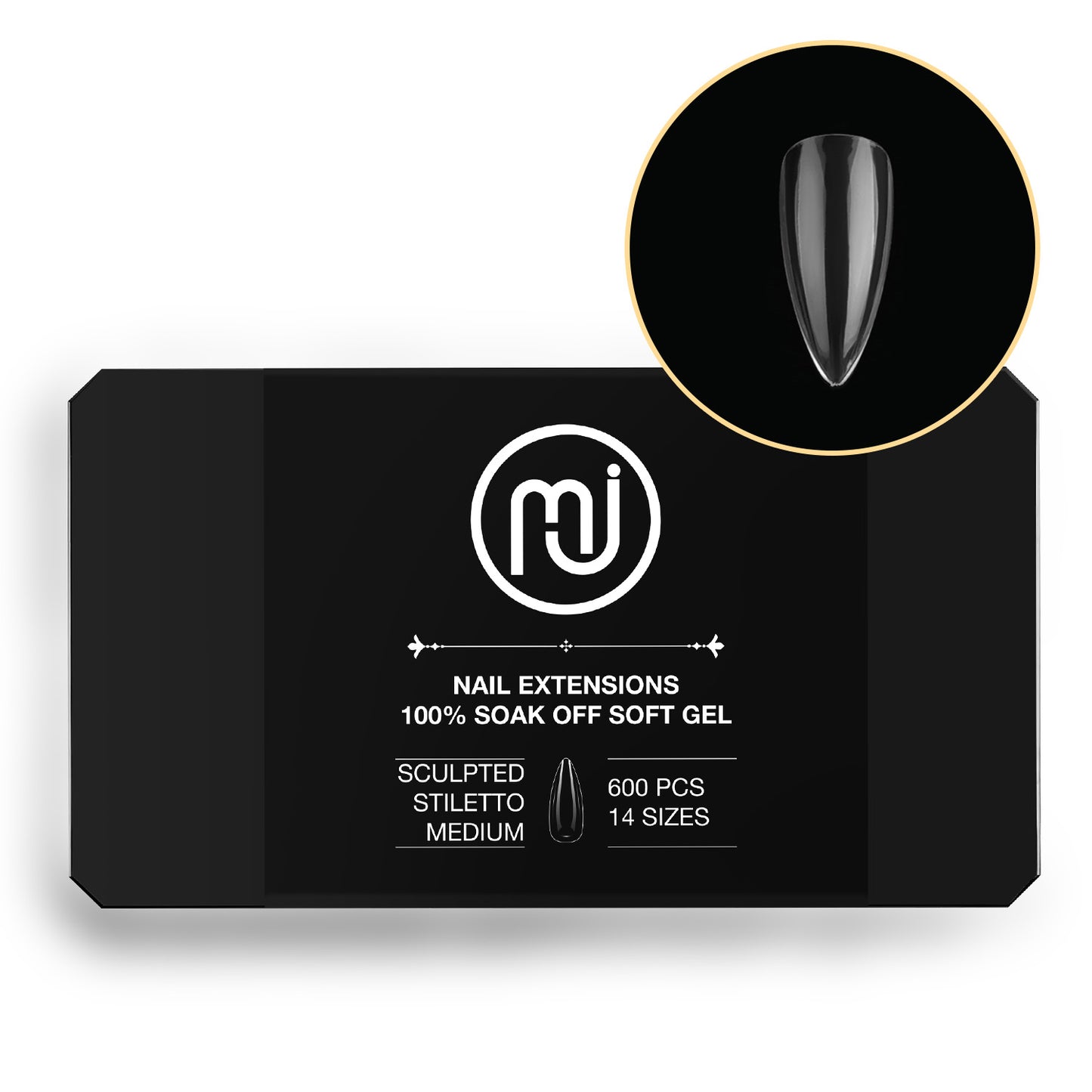 Gel X-tension Sculpted Stiletto Tips (600pcs/Box)