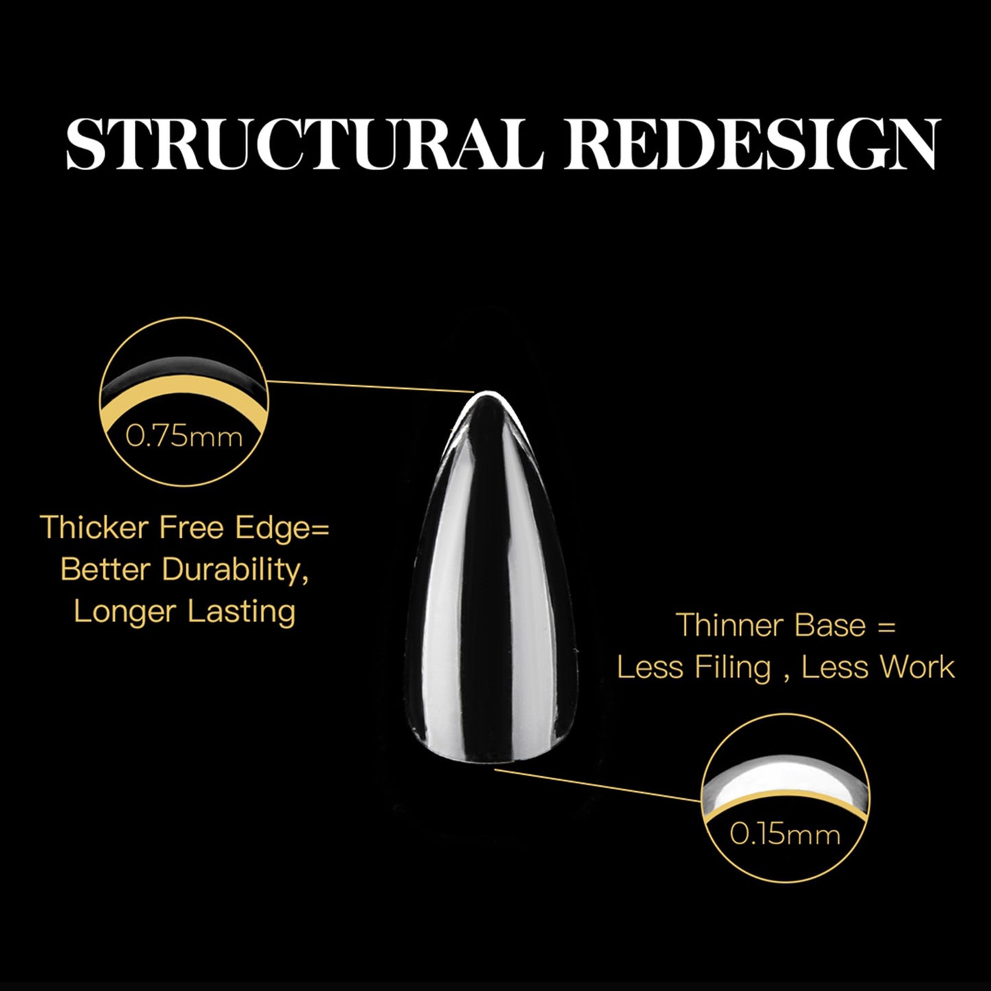 Gel X-tension Sculpted Stiletto Tips (600pcs/Box)